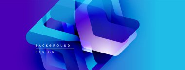 Soyut geometrik şekiller, canlı mavi mor gradyanlar. Arka planlar ve sunumlar için modern tasarım öğesi. Temiz, dinamik bileşim.