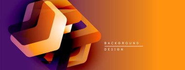 Soyut geometrik şekiller, canlı turuncu, mor gradyan. Arka planlar ve sunumlar için modern tasarım öğesi. Kalın görsel etki.