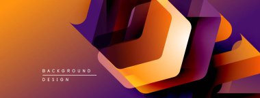 Soyut geometrik tasarım. Turuncu, mor renkler dinamik katmanlı etki yaratır. Sunumlar ve markalaşma için modern arkaplan.