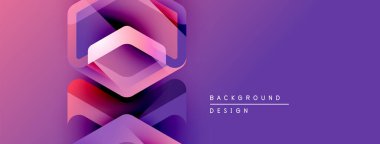 Soyut geometrik katmanlar canlı mor, pembe gradyan oluşturur. Arka planlar ve sunumlar için modern tasarım öğesi. Minimalist estetik.