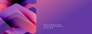 Soyut mor tasarım. Üst üste binen şekiller dinamik görsel efekt yaratır. Renkler derinliği gösteriyor, modern estetiği..