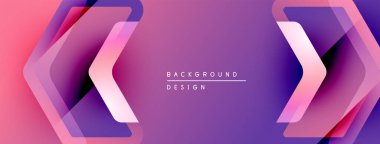 Soyut eğim arkaplanı. Pembe, mor renkler dinamik semboller oluşturur. Dijital projeler için modern tasarım ögesi.
