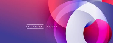Soyut eğim arkaplanı. Üst üste binen daireler dinamik görsel efekt yaratır. Modern tasarım elemanları canlı renk şeması sunar.