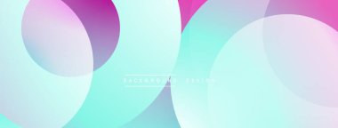 Soyut arkaplan özellikleri üst üste biniyor. Renkler arasında turkuaz, pembe, mor, beyaz gradyanlar yer alıyor. Projeler için modern tasarım ögesi.