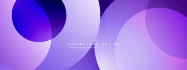 Soyut geometrik şekiller örtüşüyor, canlı mor, beyaz gradyanlar yaratıyor. Arkaplan ve sunumlar için uygun modern tasarım.