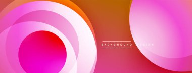 Soyut pembe, turuncu katmanlar modern arka plan yaratır. Yumuşak eğimler, dairesel şekiller kompozisyona hakim. Minimalist tasarım.