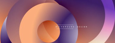 Soyut akış şekilleri, turuncu, mor renkler. Modern tasarım elementleri dinamik görsel doku oluşturur. Arkaplanda değişken geçişler var.