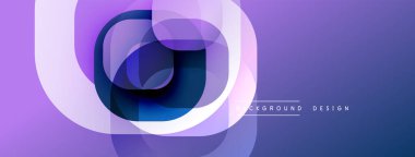 Soyut geometrik şekiller üst üste binerek katmanlı mor ve mavi renkler yaratıyor. Arkaplan ve sunumlar için modern tasarım ögesi.