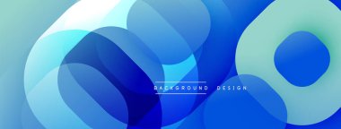 Soyut mavi katmanlar dinamik bileşim yaratır. Yumuşak eğimler, akışkan şekiller hareketi, modern estetiği akla getiriyor. Mevcut en küçük metin.