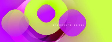 Canlı soyut şekiller örtüşüyor, dinamik sarı, mor renkler yaratıyor. Modern tasarım enerjik ve akıcı hissettiriyor..