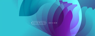 Soyut akışkan şekiller, canlı turkuaz, mor renkler. Modern tasarım ögesi, dinamik bileşim, düzgün gradyanlar mevcut.
