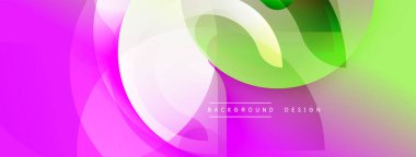 Soyut akışkan şekiller, canlı pembeler, yeşiller, beyazlar dinamik bir zemin oluşturur. Modern tasarım elementleri hareket ve enerji.