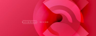 Soyut pembe tasarım, üst üste binen dairesel şekiller. Modern, dinamik kompozisyon arka planlar, afişler, sunumlar için uygun. Minimalist stil.