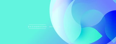 Soyut sıvı şekilleri örtüşüyor, canlı turkuaz renkler yaratıyor, mavi renkler. Minimum metin arka plan tasarımını merkeze yakın olarak okur. Modern, temiz estetik.