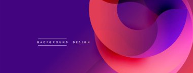 Soyut arkaplan özellikleri üst üste binen renkli şekiller. Pembe, beyaz elementler tarafından vurgulanan mor baskın gelir. Modern tasarım estetik.