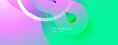 Soyut sıvı şekiller, canlı renklerin karışımı. Gradyan geçişler dinamik görsel efekt yaratır. Arka planlar için modern tasarım ögesi.