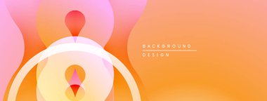 Soyut tasarım katmanlı şekiller, sıcak renkler. Gradyan karışımları yumuşak görsel efekt yaratır. Modern arkaplan ögesi.