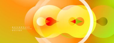 Soyut tasarım, üst üste binen daireler, canlı sarı, turuncu renkler. Modern, dinamik kompozisyon görsel ilgi yaratıyor.