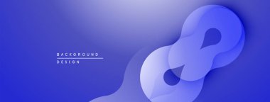 Soyut mavi tasarım sonsuz sembol oluşturarak akan katmanlar içerir. Gradyan arka plan derinlik ekler, modern estetik.