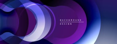 Soyut sıvı şekilleri, mor renkler baskın gelir. Modern tasarım, pürüzsüz eğimler dinamik kompozisyon yaratır. Minimalist estetik.