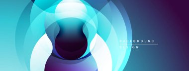 Soyut dairesel tasarım. Mavi, mor renkler harmanlanarak, dinamik görsel efekt yaratır. Sunumlar ve web siteleri için modern arkaplan uygun.