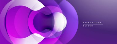 Soyut mor tasarım, üst üste binen daireler, tünel illüzyonu yaratır. Dereceli gölgeler derinlik ekler, modern estetik.
