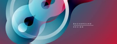 Soyut sıvı şekiller, canlı renkler, modern tasarım. Üst üste binen katmanlar dinamik görsel efekt yaratır. Yumuşak eğimler, zarif kompozisyon.
