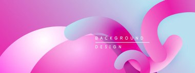 Soyut sıvı şekiller, canlı pembeler, maviler, morlar harmanlanır. Modern tasarım, pürüzsüz gradyanlar dinamik görsel efekt yaratır.