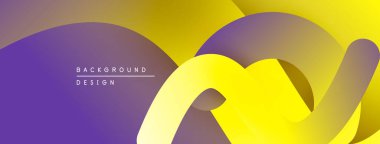 Soyut gradyanlar, akıcı şekiller, mor, sarı renkler modern arkaplan tasarımı yaratır. Minimalist estetik, pürüzsüz geçişler görünür..