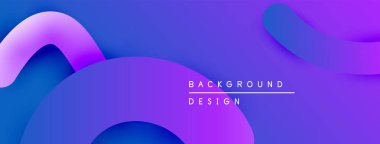 Soyut sıvı şekiller, canlı mor renkler, modern tasarım. Gradyan arka plan dinamik görsel efekt yaratır. Minimalist estetik.