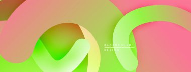 Soyut sıvı şekiller, canlı renklerin karışımı. Yumuşak eğimler dinamik bileşim yaratır. Arka planlar için modern tasarım ögesi.