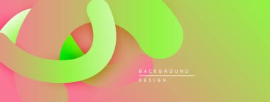 Soyut renkli tasarım. Yumuşak eğimler, akışkan şekiller modern görsel deneyimler yaratır. Pembe, yeşil renkler kompozisyona hakim..