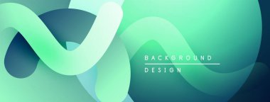 Soyut sıvı şekilleri, deniz mavisi renkleri baskın gelir. Modern tasarım, pürüzsüz eğimler derinlik, görsel uyum yaratır.