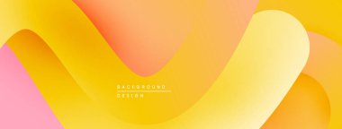 Soyut arkaplan turuncu, sarı, pembe katmanlı. Pürüzsüz gradyanlar dinamik görsel efekt yaratır. Minimalist tasarım.