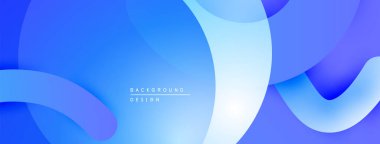 Soyut mavi arkaplan. Üst üste binen şekiller akışkan ve modern tasarım yaratır. Dereceli gölgeler derinlik ve görsel ilgi sunar.