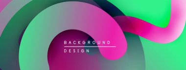 Soyut sıvı şekilleri kesişir. Canlı renkler harmanlanır, dinamik arkaplan tasarımı oluşturulur. Modern estetik, pürüzsüz eğimler sunar.