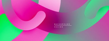Soyut sıvı şekiller, canlı pembeler, yeşiller, morlar harmanlanır. Modern tasarım, pürüzsüz gradyanlar dinamik görsel efekt yaratır.