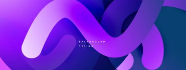 Soyut sıvı şekiller, canlı mor renkler, modern tasarım. Pürüzsüz gradyanlar dinamik görsel akış yaratır. Arkaplan dokusu yumuşak.