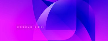 Soyut eğim arkaplanı. Dinamik eğriler modern görsel efektler yaratır. Mor, mavi renkler kompozisyona hakim. Minimalist tasarım.