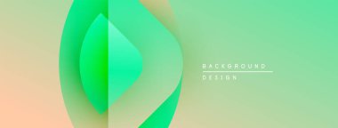 Soyut gradyanlar karışıyor, yumuşak şekiller yaratıyor. Açık yeşil, şeftali tonları kompozisyona hakim. Minimum metin mevcut, basit tasarım.