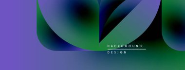 Soyut gradyanlar mor, yeşil renkleri harmanlarlar. Modern tasarım üst üste binen şekiller, metin arkaplan tasarımı okuyor. Minimalist estetik.