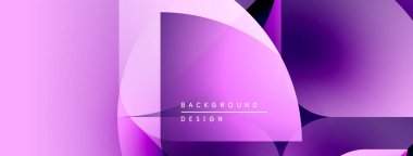 Soyut mor arkaplan. Geometrik şekiller modern tasarımı oluşturur. Gradyan renkler derinlik ve görsel ilgi sağlar.
