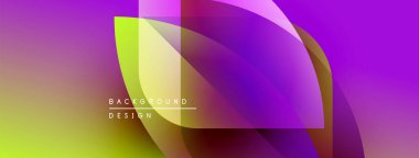 Canlı, soyut bir arkaplan. Üst üste binen şekiller dinamik renkli kompozisyon oluşturur. Gradyan geçişler, modern tasarım elementleri.