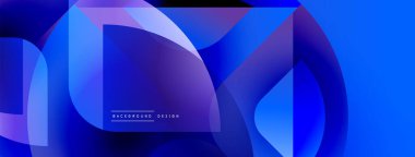 Soyut mavi tasarım, üst üste binen daireler, gradyanlar. Modern estetik arka planlar, sunumlar, dijital sanat için uygun. Canlı renkler dinamik görsel etki yaratır.