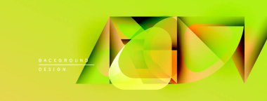 Soyut sarı tasarım katmanlı geometrik şekiller içerir. Modern kompozisyon dinamik görsel efekt yaratır. Parlak eğimler derinlik ekle.