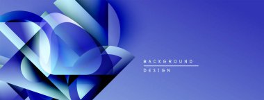 Soyut mavi şekiller örtüşür, dinamik görsel efekt yaratır. Arkaplan derinlik katıyor, modern his katıyor. Metin tasarım ögesini gösterir.