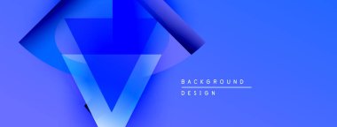 Soyut mavi eğimli şekiller dinamik bileşim oluşturur. Metin arka plan tasarımını beyaz olarak okur. Modern görsel element.