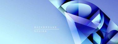 Soyut mavi tasarım. Geometrik şekiller örtüşür, dinamik görsel efekt yaratır. Sunumlar ve web siteleri için modern arkaplan uygun.