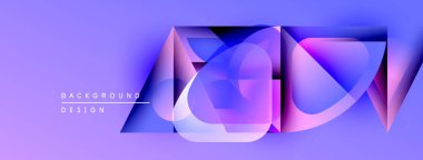 Soyut geometrik şekiller örtüşerek canlı mor gradyan etkisi yaratır. Arkaplan ve sunumlar için modern tasarım ögesi.