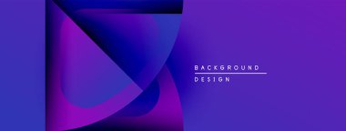 Soyut mor tasarım. Üst üste binen şekiller dinamik görsel efekt yaratır. Metin arka plan tasarımı okur. Modern, canlı kompozisyon.